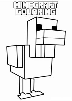 Online coloring book: Minecraft duck coloring book